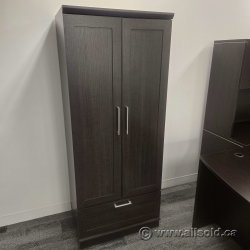 Espresso 2 Door, Single Drawer Storage Cabinet